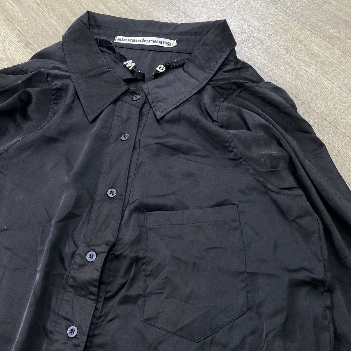 Alexander Wang Vintage Alexander Wang Silk Luxury Black Button Up Shirt Size M / US 6-8 / IT 42-44 - 3 Thumbnail