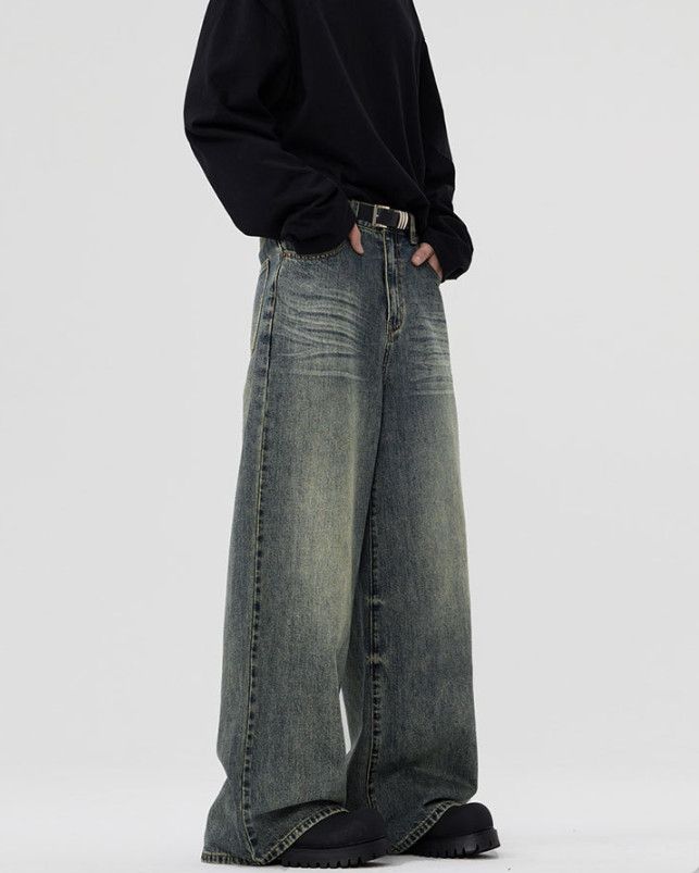 Vintage American retro men's casual loose straight baggy jeans Size US 32 / EU 48 - 1 Thumbnail
