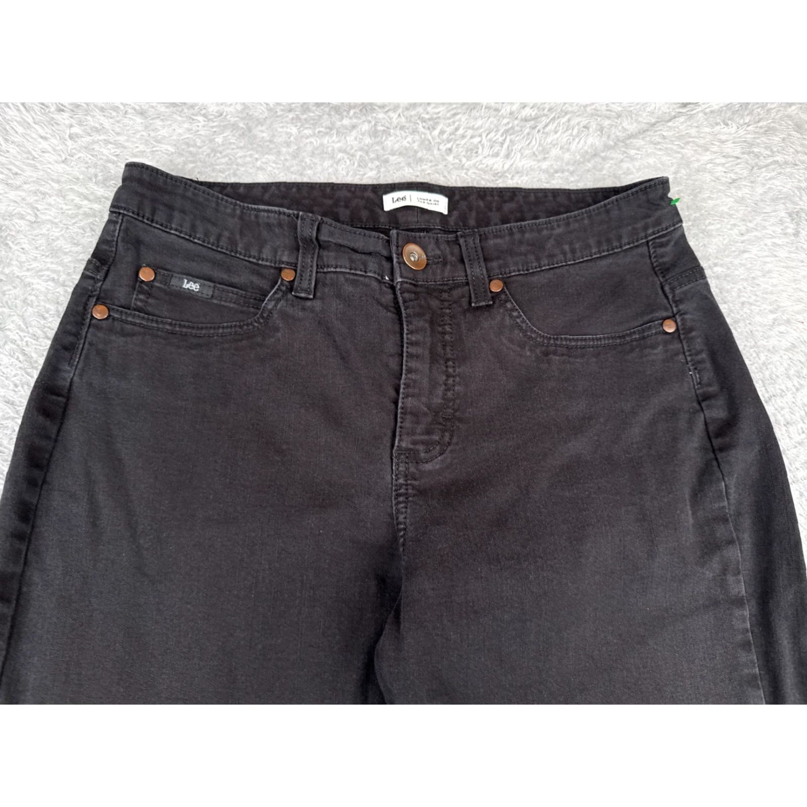 Lee VINTAGE Lee Women's Jeans Bootcut 30x31 Mid Rise Black Cotton Blend Rock Style Size 32" / US 10 / IT 46 - 4 Thumbnail