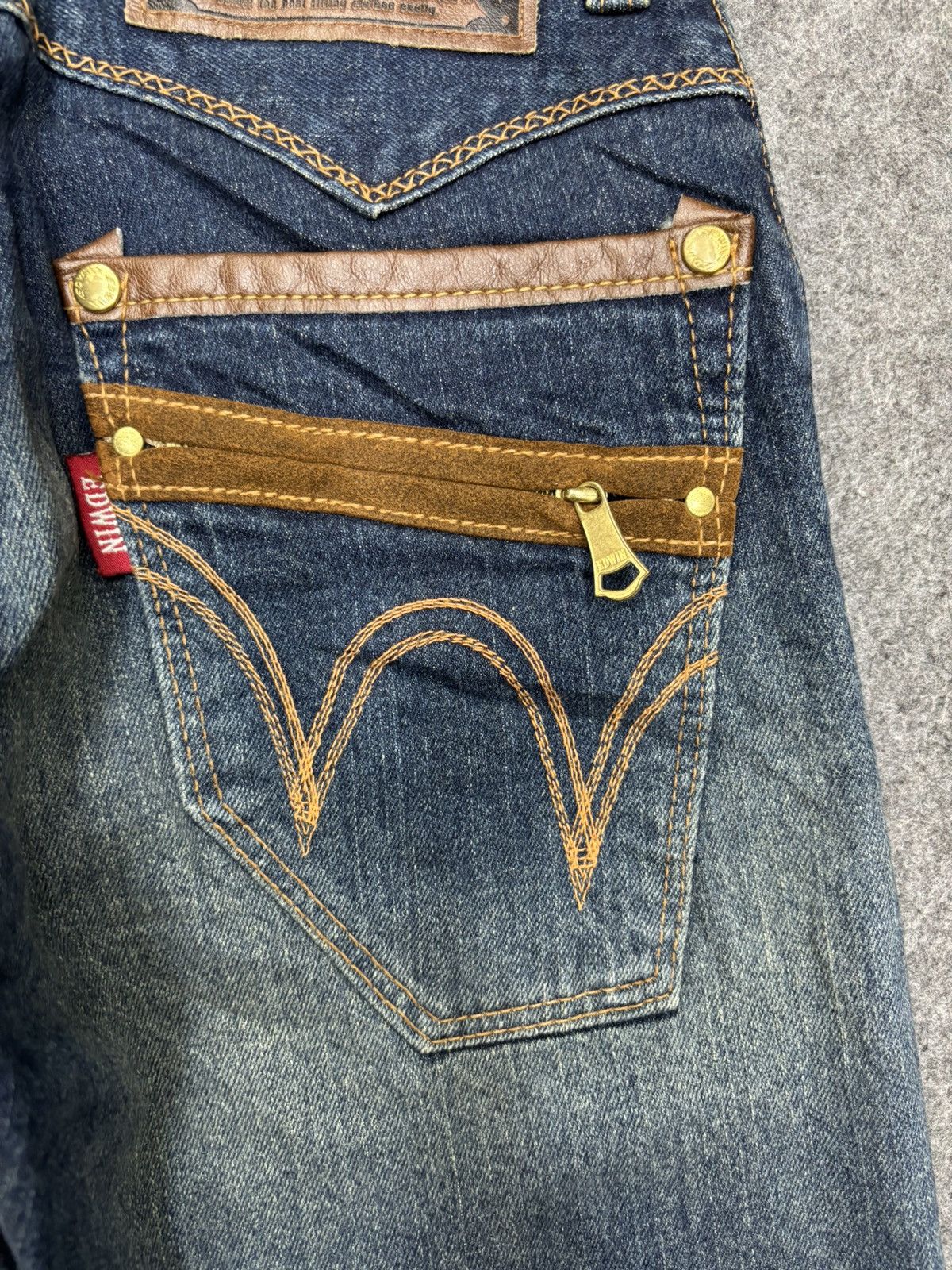 Edwin 💥Insane Rust Wash💥Sick Edwin Stone Wash Slim Denim F654 Size US 29 - 15 Thumbnail