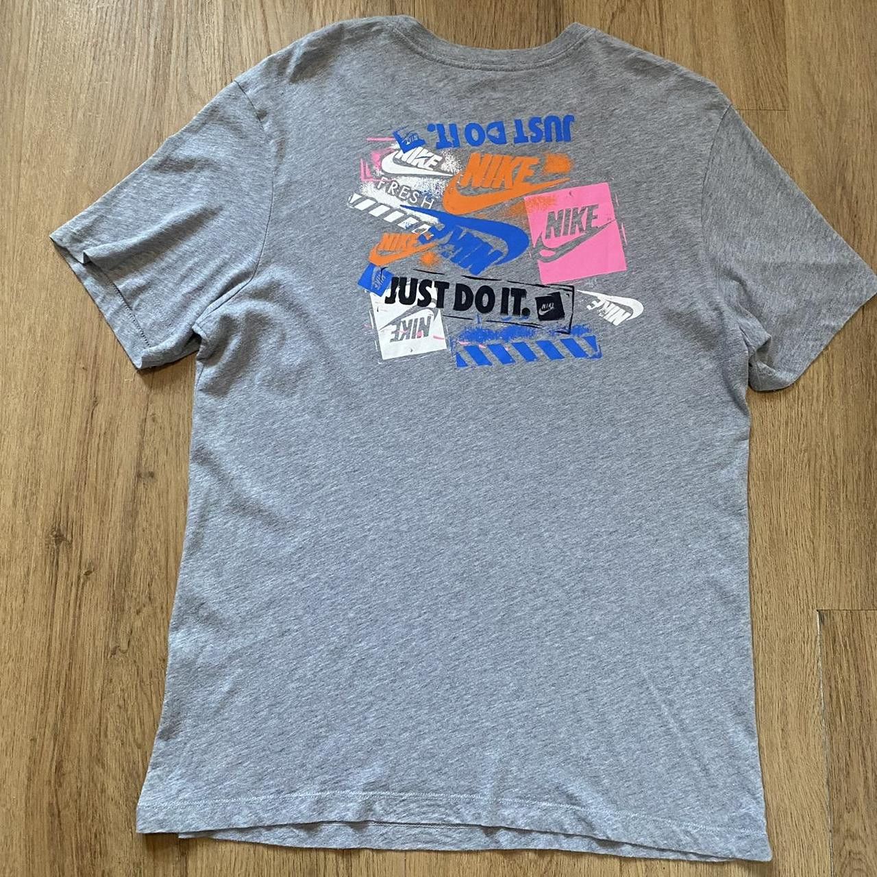 Nike Grey Nike sportswear tee with multi-coloured graphic Size US M / EU 48-50 / 2 - 1 Thumbnail