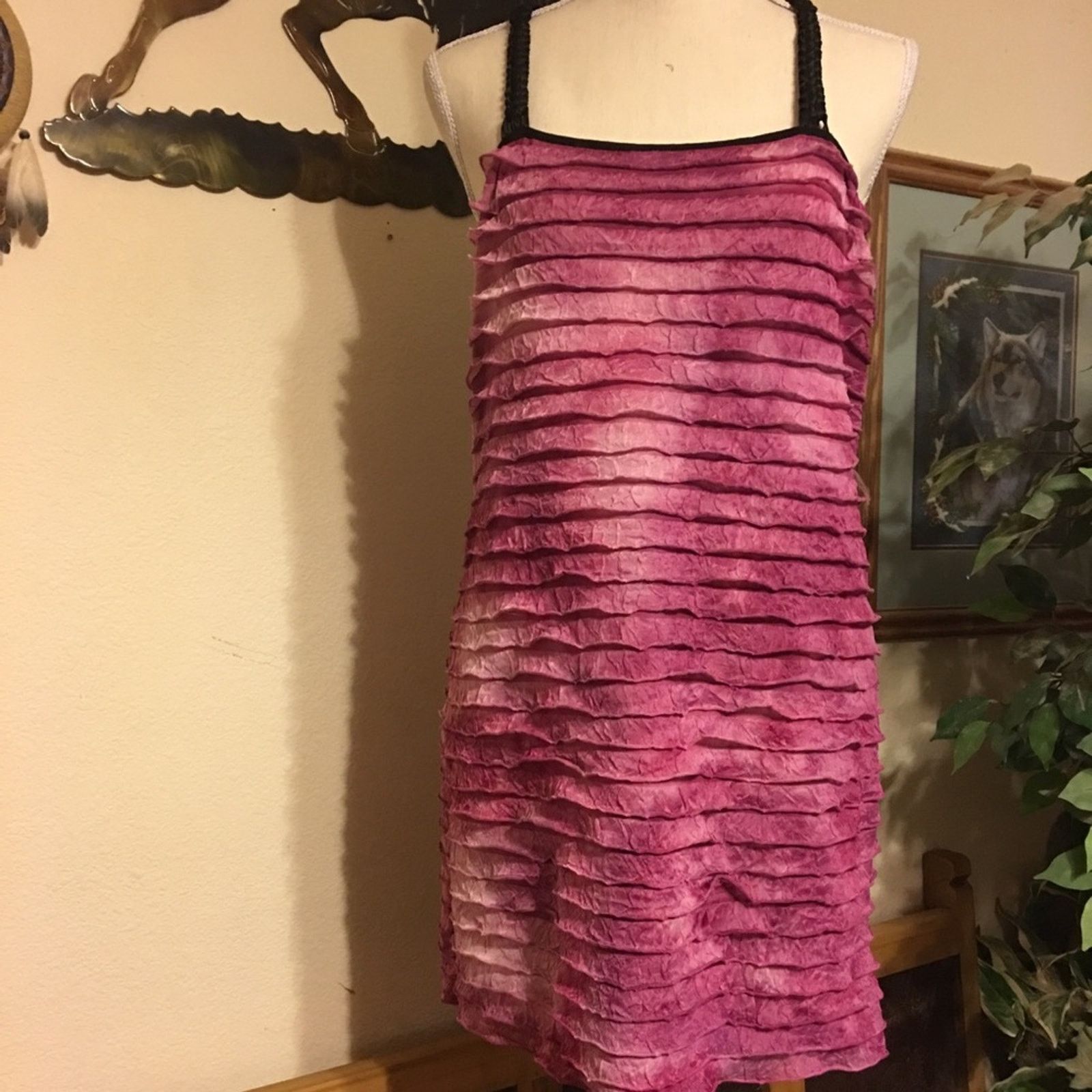 Other Leshop berry pink layered tunic top stretch NWT L Size L / US 10 / IT 46 - 1 Thumbnail