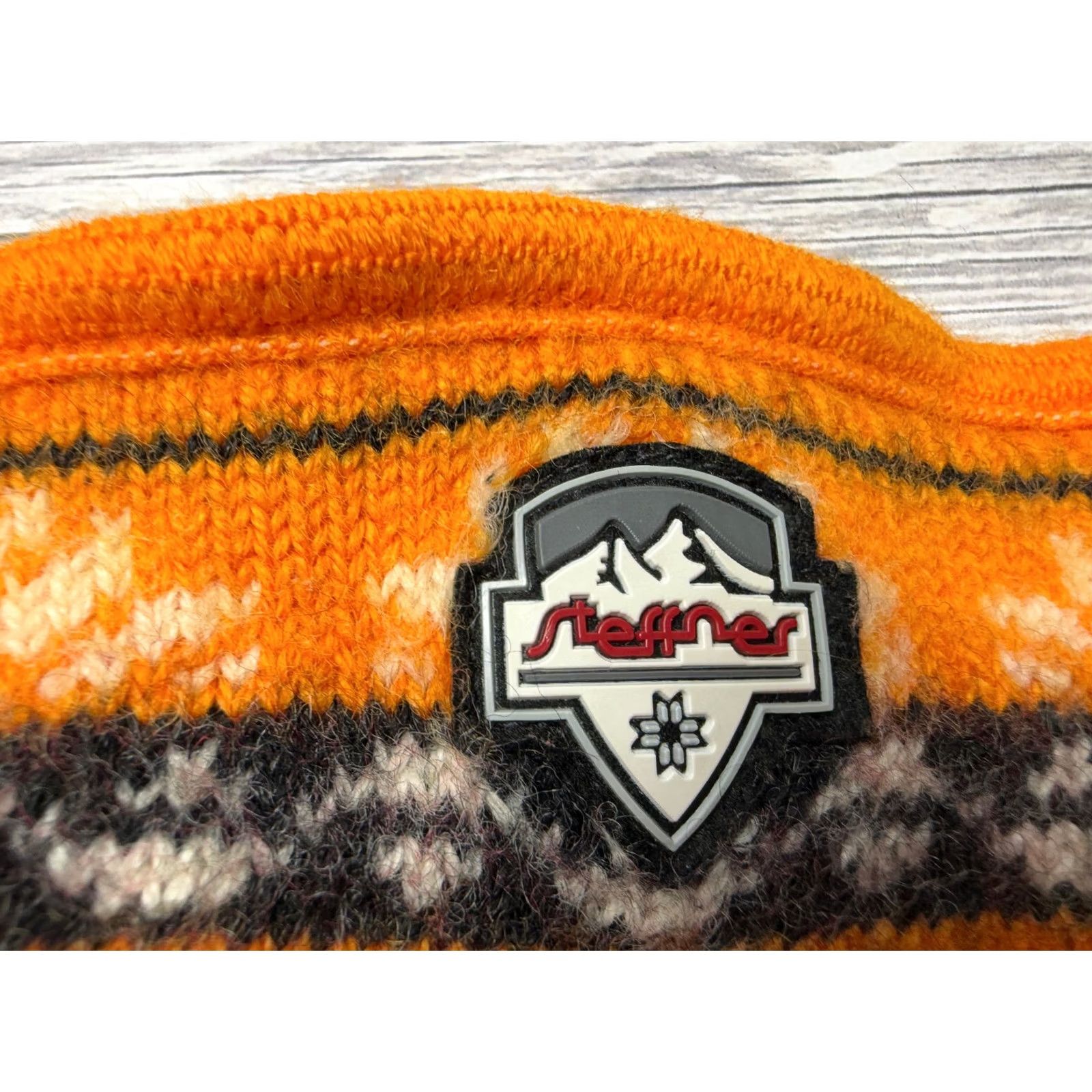 Vintage steffner Wool Headband Orange Women Headband Wool Eco-Friendly Casual Band Modern Style Size ONE SIZE - 2 Thumbnail