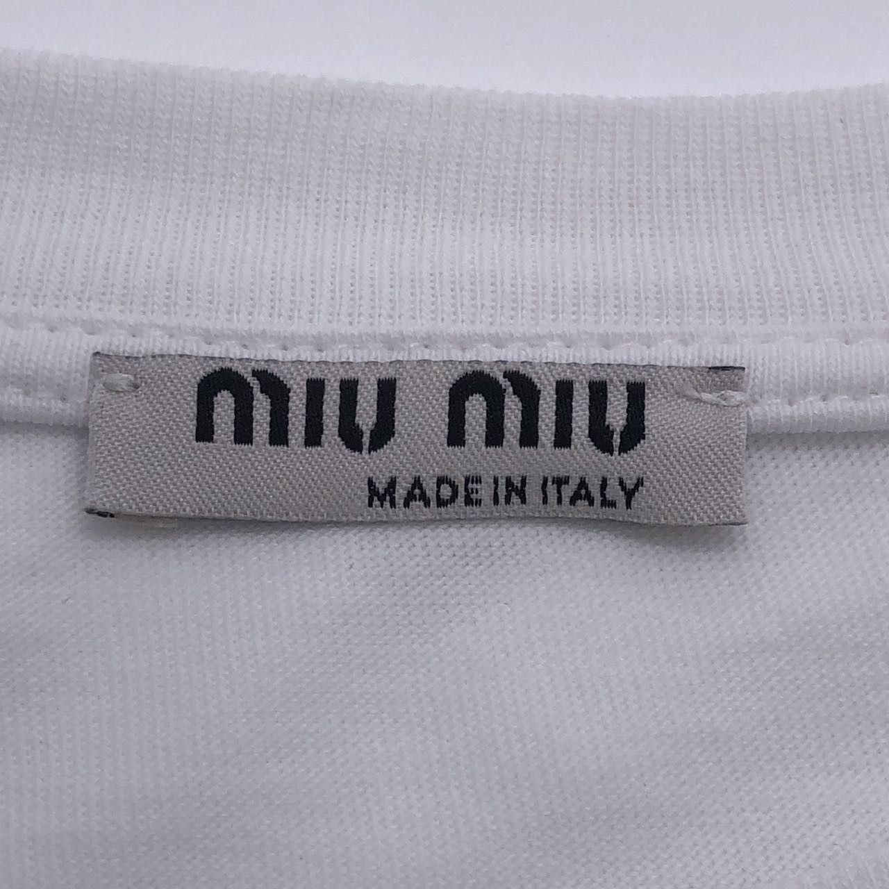 Miu Miu White Short Sleeve Graphic T-Shirt Size US XS / EU 42 / 0 - 5 Thumbnail