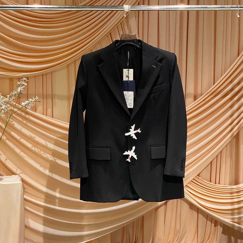 Louis Vuitton Louis Vuitton Black airplane wool blazer jacket Size US S / EU 44-46 / 1 - 1 Thumbnail