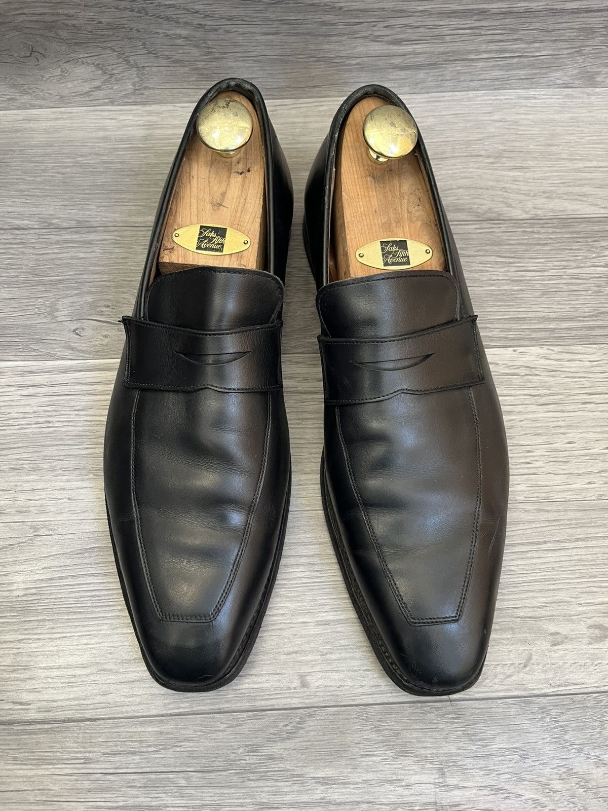 Crockett & Jones Crockett and jones Merton black leatherp enny loafer Size US 11 / EU 44 - 2 Thumbnail