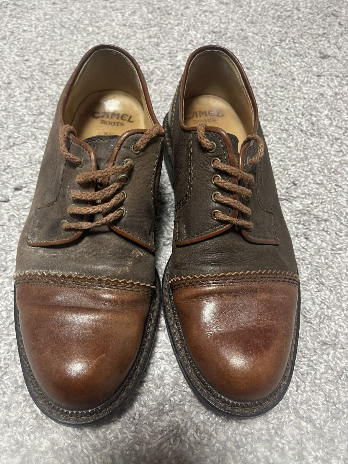 Camel Camel Vintage Leather Brown Casual Derby Boots Size US 8.5 / EU 41-42 - 1 Thumbnail