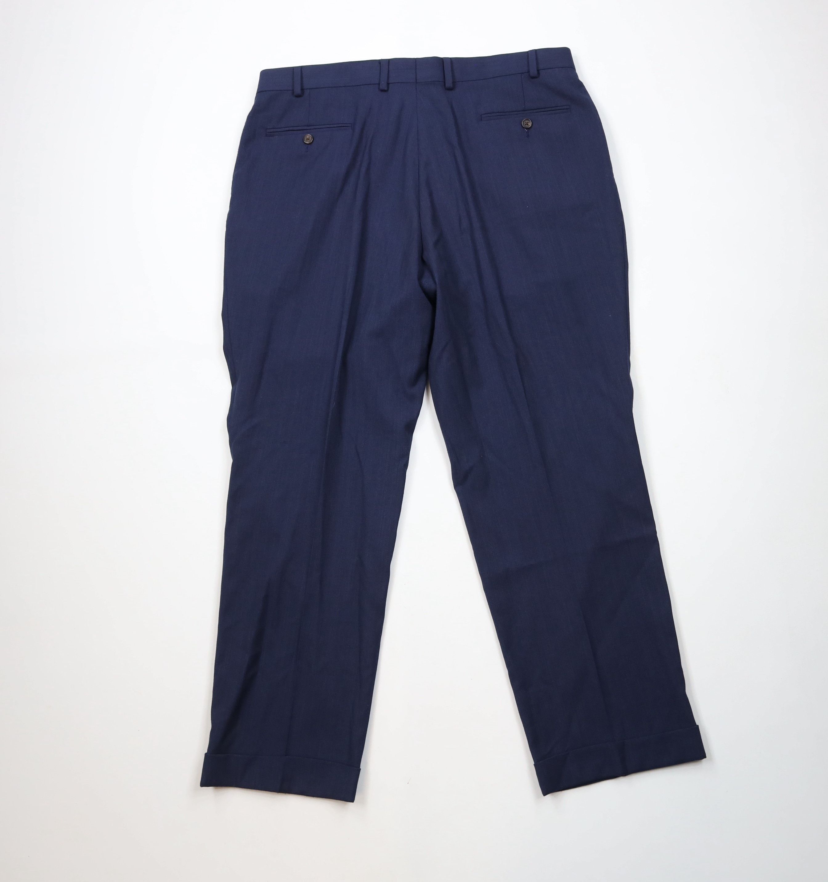 Ralph Lauren × Vintage Vintage Ralph Lauren Blend Pleated Wide Leg Chino Pants Blue Size US 38 / EU 54 - 10 Thumbnail