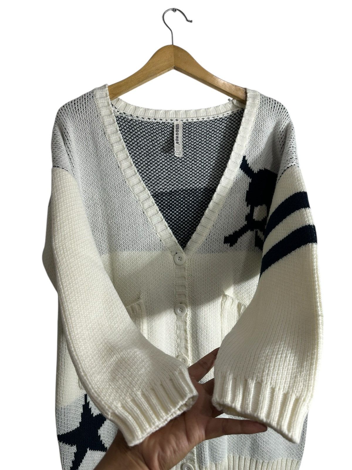 Japanese Brand ARCHIVE BIG SKULL SISOUHOR KNIT CARDIGAN PUNK KAPITAL STYLE Size US L / EU 52-54 / 3 - 5 Thumbnail