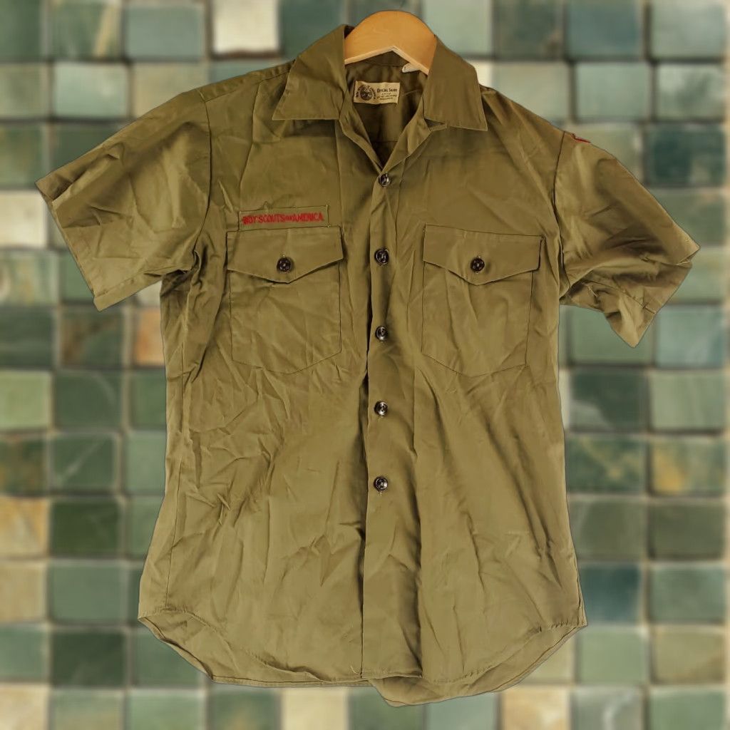 Vintage VINTAGE Boy Scouts America BSA Button-Up Shirt Olive Green Mens S Loop Collar Size US S / EU 44-46 / 1 - 1 Thumbnail