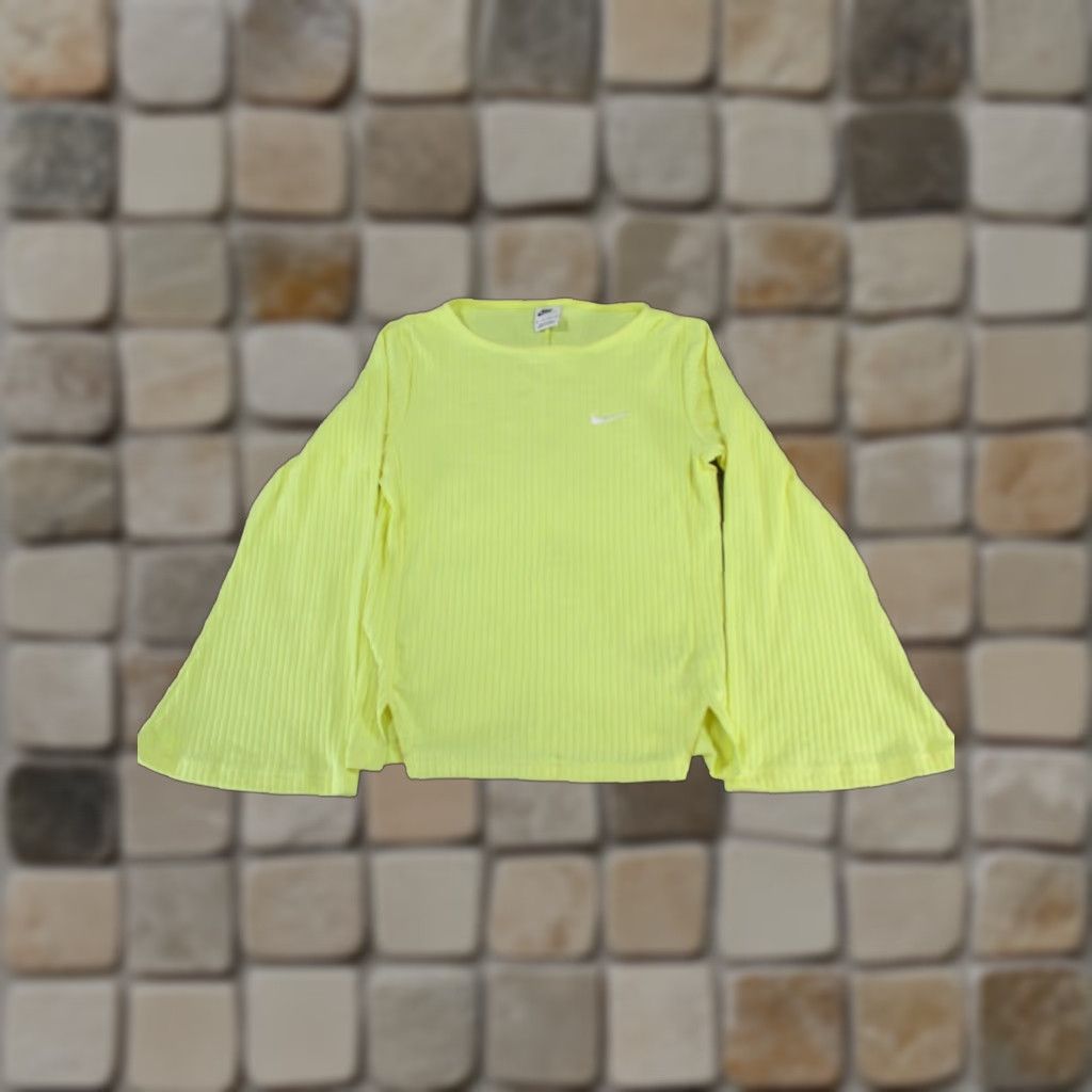 Nike Nike Sweater Womens XS Yellow Ribbed Cotton Jersey Pullover Knit Crewneck Jumper Sweatshirt Shirt Womens XS Yellow Nike Sweater Size XS / US 0-2 / IT 36-38 - 1 Thumbnail