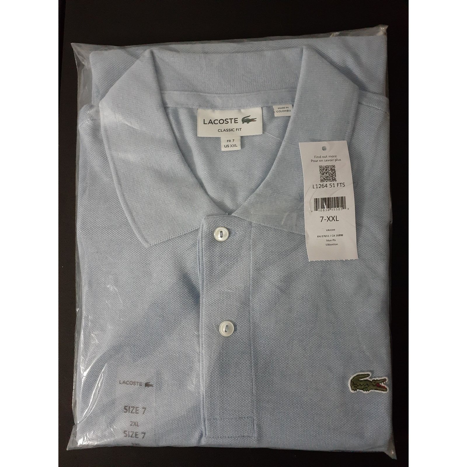 Lacoste Lacoste Men's Classic Short Sleeve Chine Pique Polo Blue 2XL Size US XXL / EU 58 / 5 - 2 Thumbnail