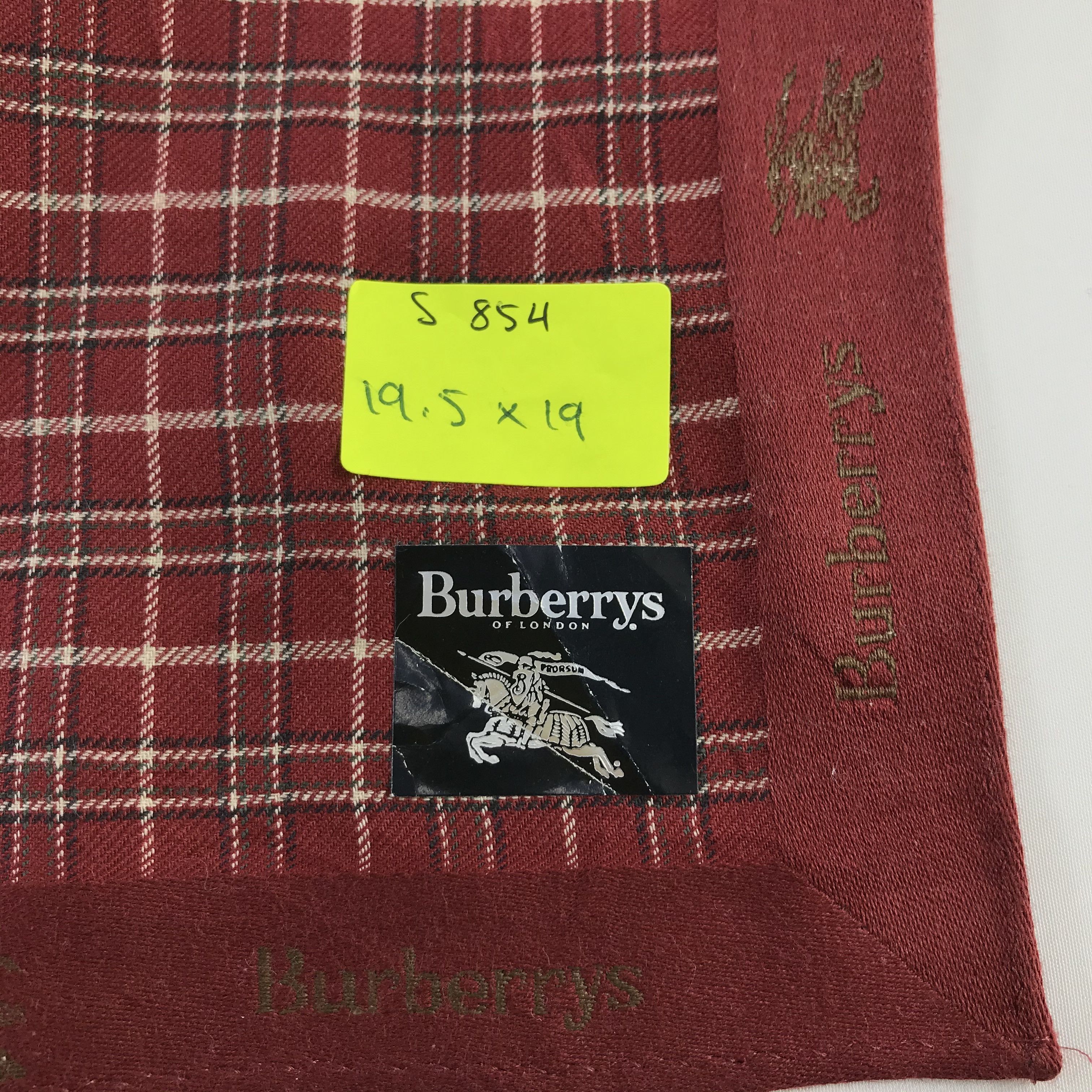Burberry × Vintage Burberry Bandana / Handkerchief / Neckerchief - S854 Size ONE SIZE - 5 Thumbnail
