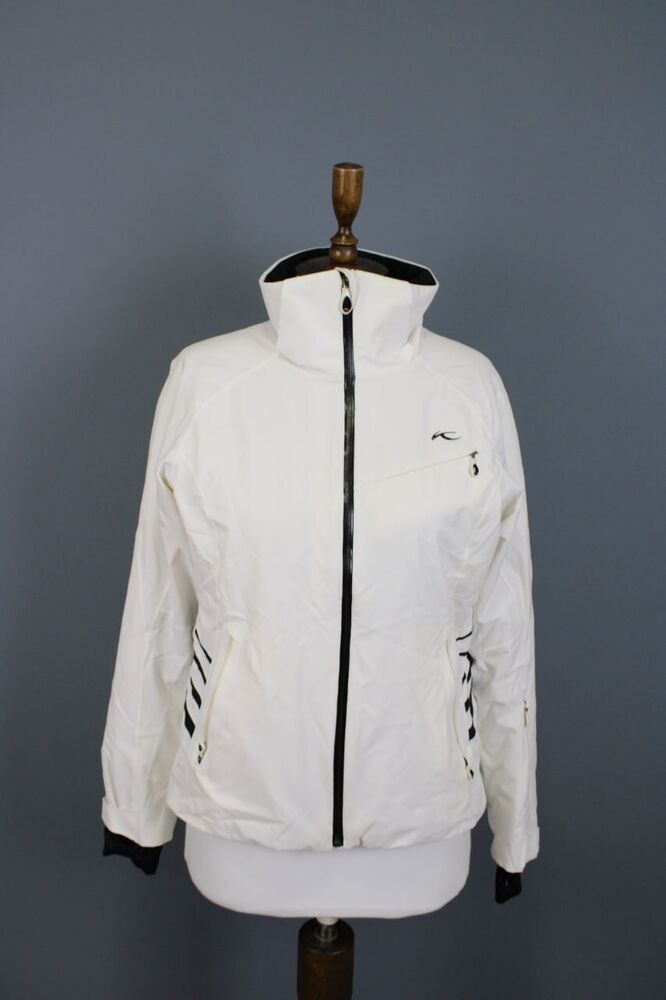 image of Avant Garde Kjus Hooded Ski Jacket in White, Women's (Size Medium)