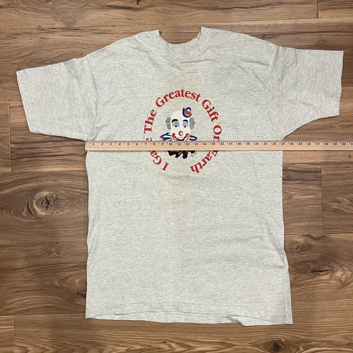 Fruit Of The Loom Vintage Clown I Gave The Greatest Gift XL Gray T Shirt Size US XL / EU 56 / 4 - 3 Thumbnail