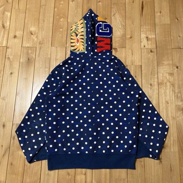 Bape 2015 BAPE DOT ABC CAMO Shark Full Zip Hoodie Navy APE Size US L / EU 52-54 / 3 - 4 Thumbnail