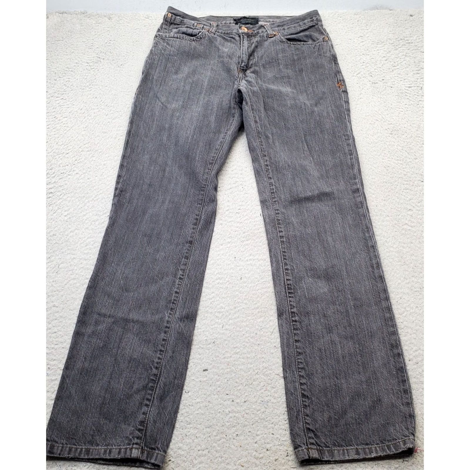 Calvin Klein Calvin Klein Womens Straight Jeans Black Denim Slim Fit 30 Inseam 31.5" 5-Pocket Vintage: No Boho Streetwear Grunge Fashion Size 30" / US 8 / IT 44 - 2 Thumbnail