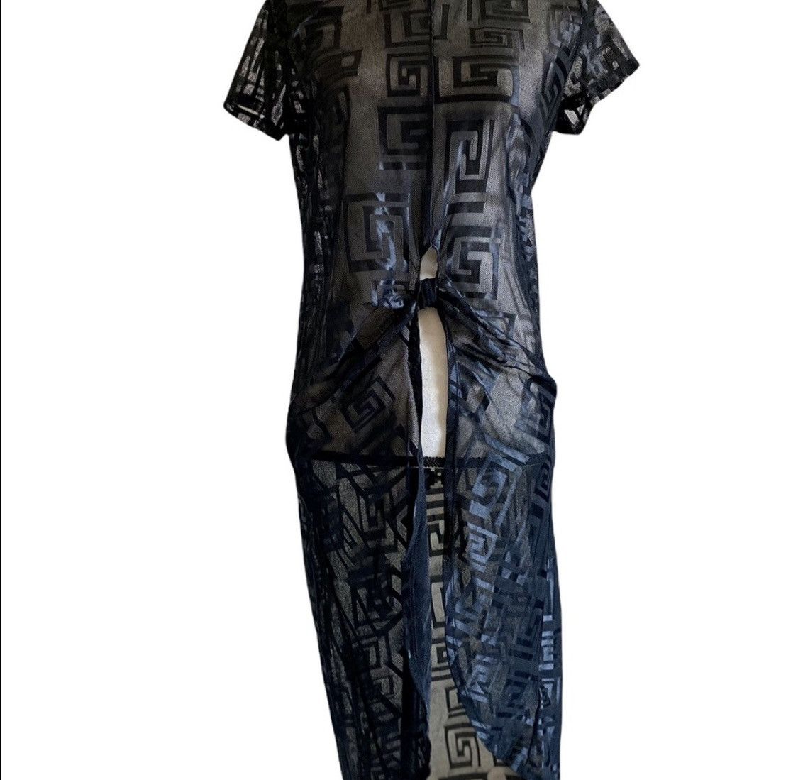 Other BLACK SHEER EMBROIDERED SHORT SLEEVE KNOTTED DUSTER TOP SZ M Size M / US 6-8 / IT 42-44 - 7 Thumbnail