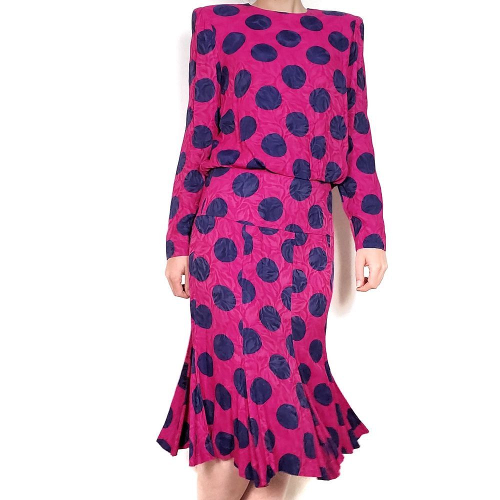 Saks Fifth Avenue Saks Fifth Ave Vintage 80s Polka Dot Dress M Size M / US 6-8 / IT 42-44 - 10 Thumbnail