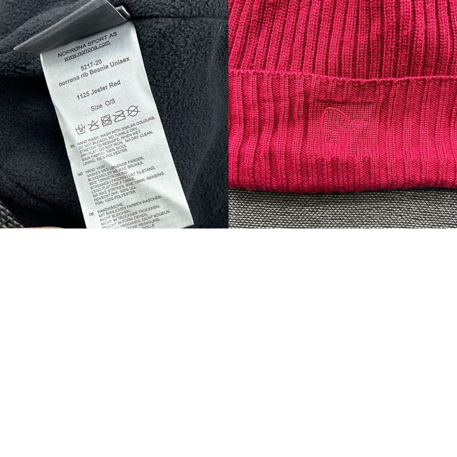 Vintage Norrona Rib Beanie Hat One Size 100% Wool Red Lined Thermal Jester Beanie Unisex Adults Mens Womens Boys Girls Size ONE SIZE - 8 Thumbnail