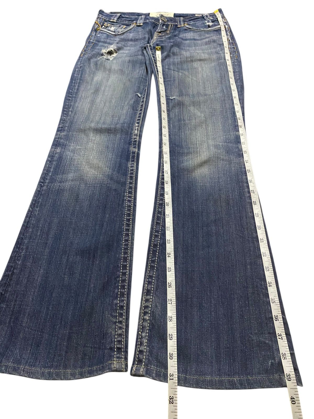 If Six Was Nine Woman Mek Denim Reverse For Care Distressed Flare Jeans Size US 30 / EU 46 - 19 Thumbnail