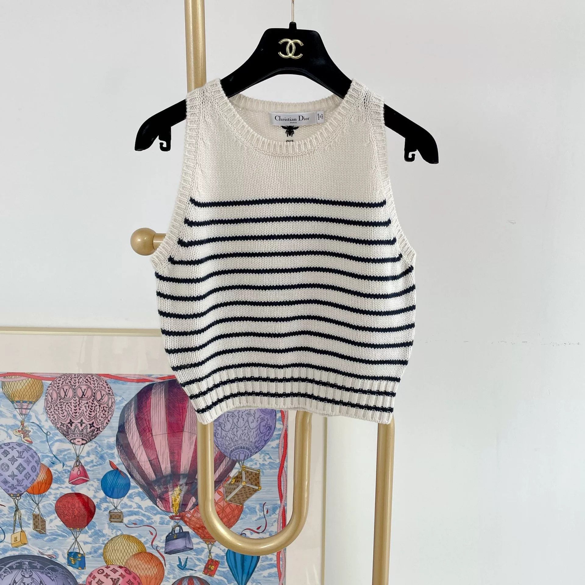 Dior Christian Dior Striped Sleeveless Top Size US M / EU 48-50 / 2 - 1 Thumbnail