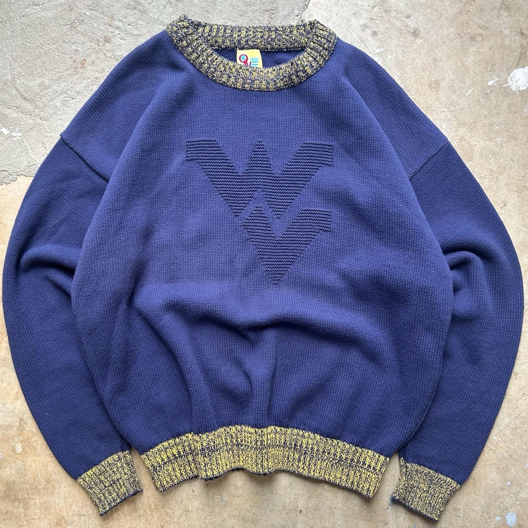 Vintage VINTAGE WVU Mountaineers Knit Pullover Sweater Large Size US L / EU 52-54 / 3 - 2 Thumbnail