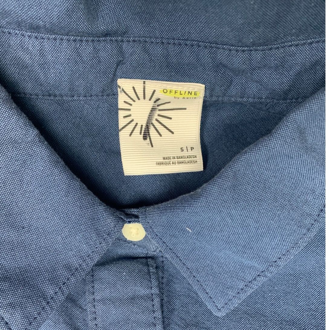American Eagle Outfitters New Aerie Small Long Sleeve Cropped Collared Button Up Shirt Size S / US 4 / IT 40 - 6 Thumbnail