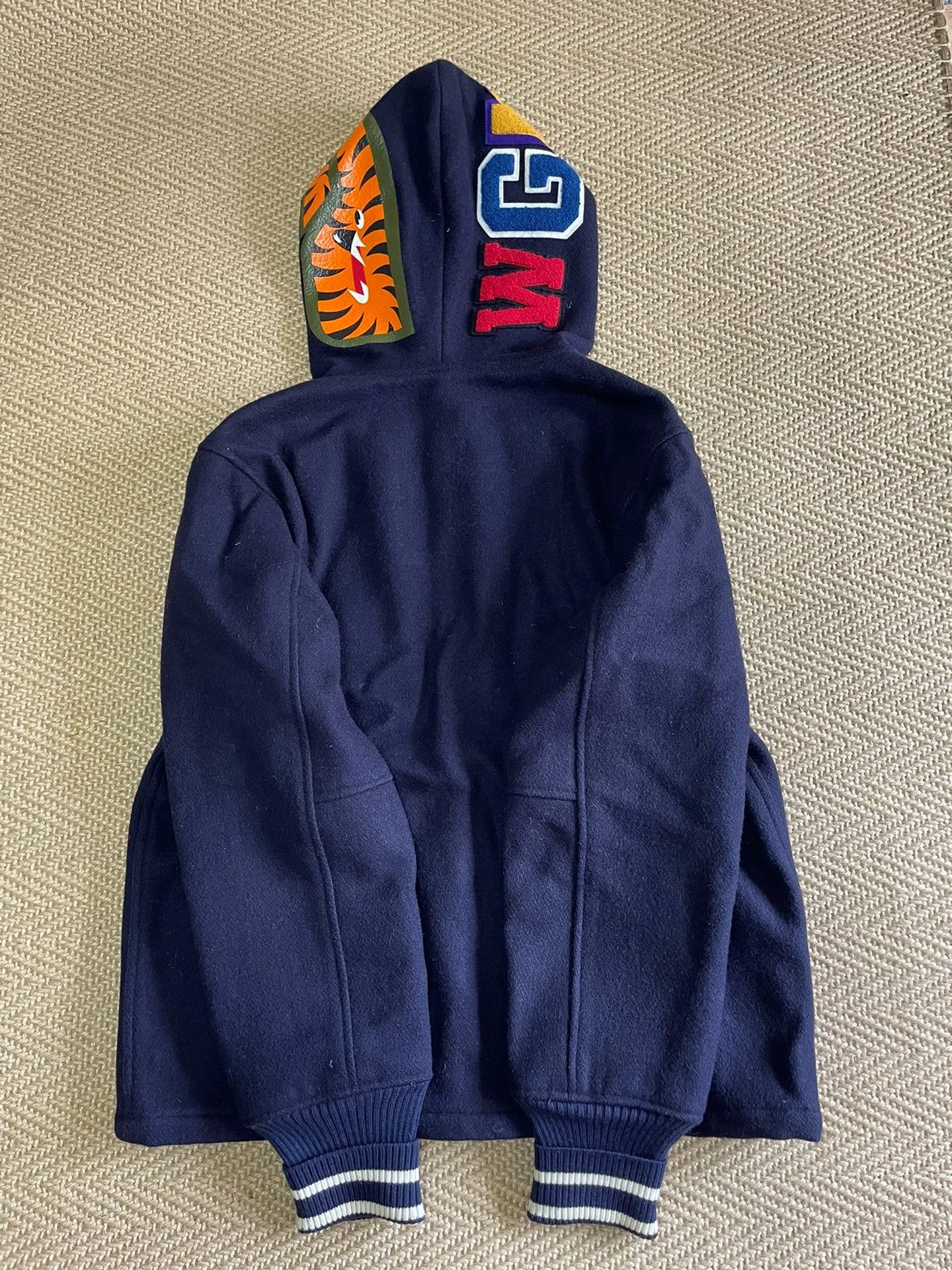 Bape BAPE Wool Baseball Shark Jacket L Rare Good Size US L / EU 52-54 / 3 - 3 Thumbnail