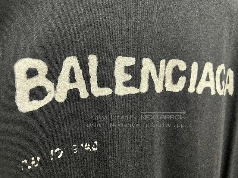 Balenciaga Balenciaga Black Graffiti Logo T-shirt. Size US M / EU 48-50 / 2 - 4 Thumbnail