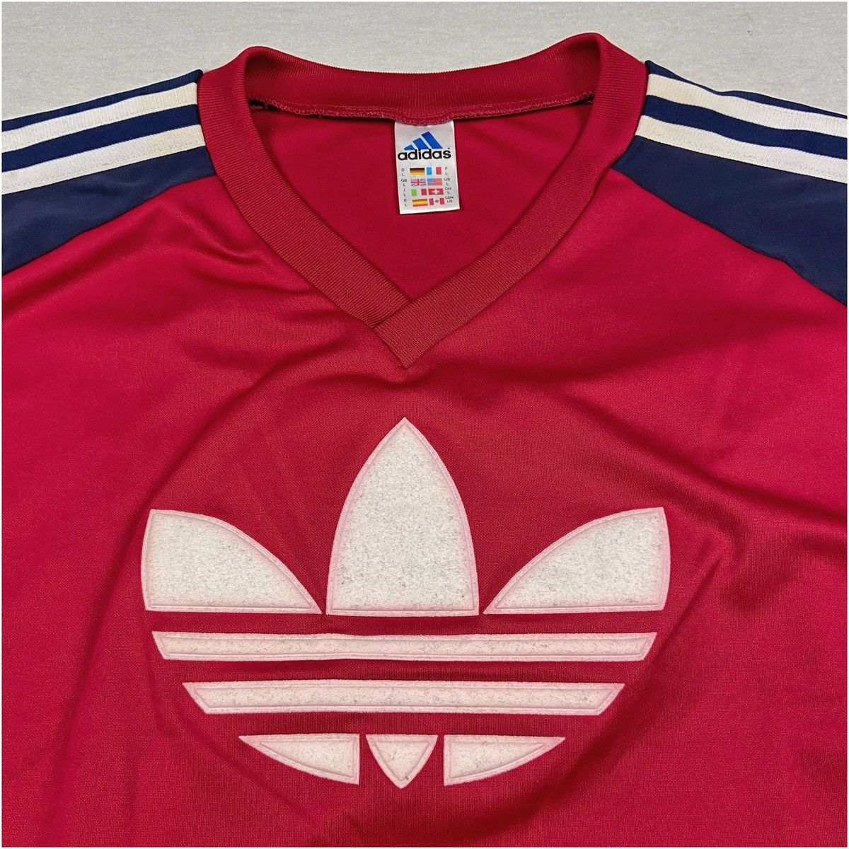 Adidas Vintage Adidas Trefoil Jersey – Made in England – Size L Size US L / EU 52-54 / 3 - 3 Thumbnail