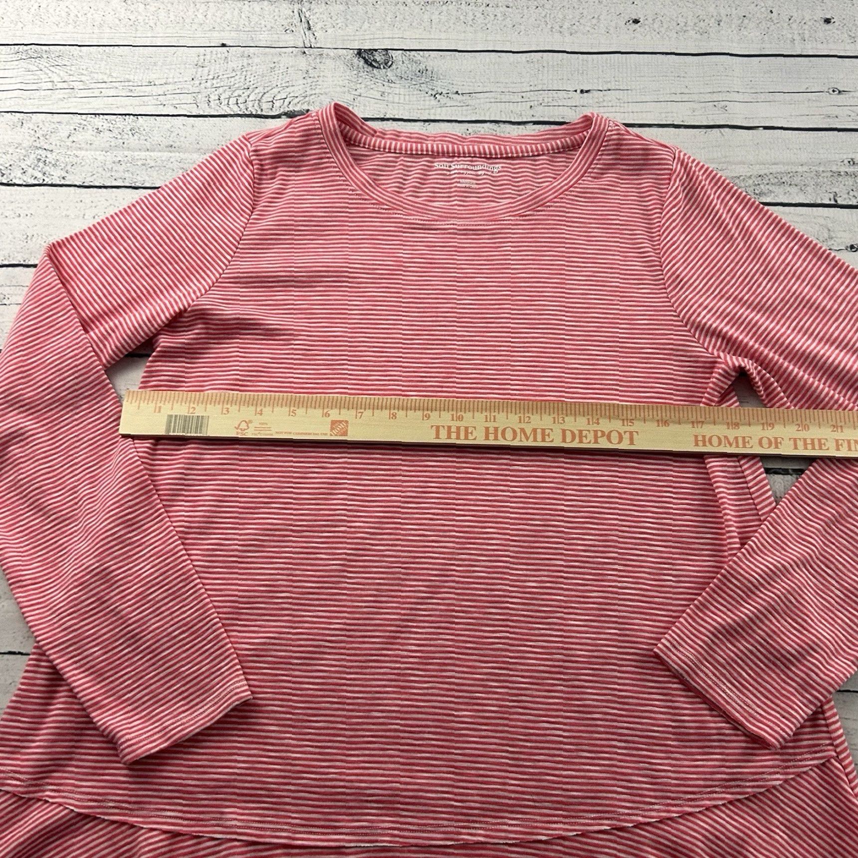 Soft Surroundings Soft Surroundings Striped Long Sleeve Blouse Ruffle Pink Women's M Shirt Limited Pink Striped Blouse Womens M Size M / US 6-8 / IT 42-44 - 4 Thumbnail