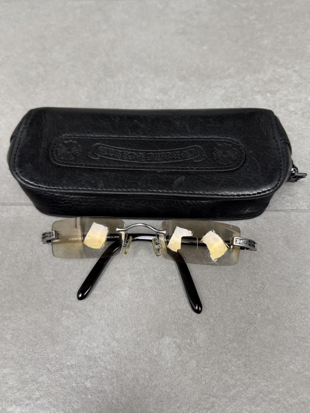 Chrome Hearts Chrome Hearts One Bob Rimless Cross-engraved Sunglasses Size ONE SIZE - 16 Thumbnail