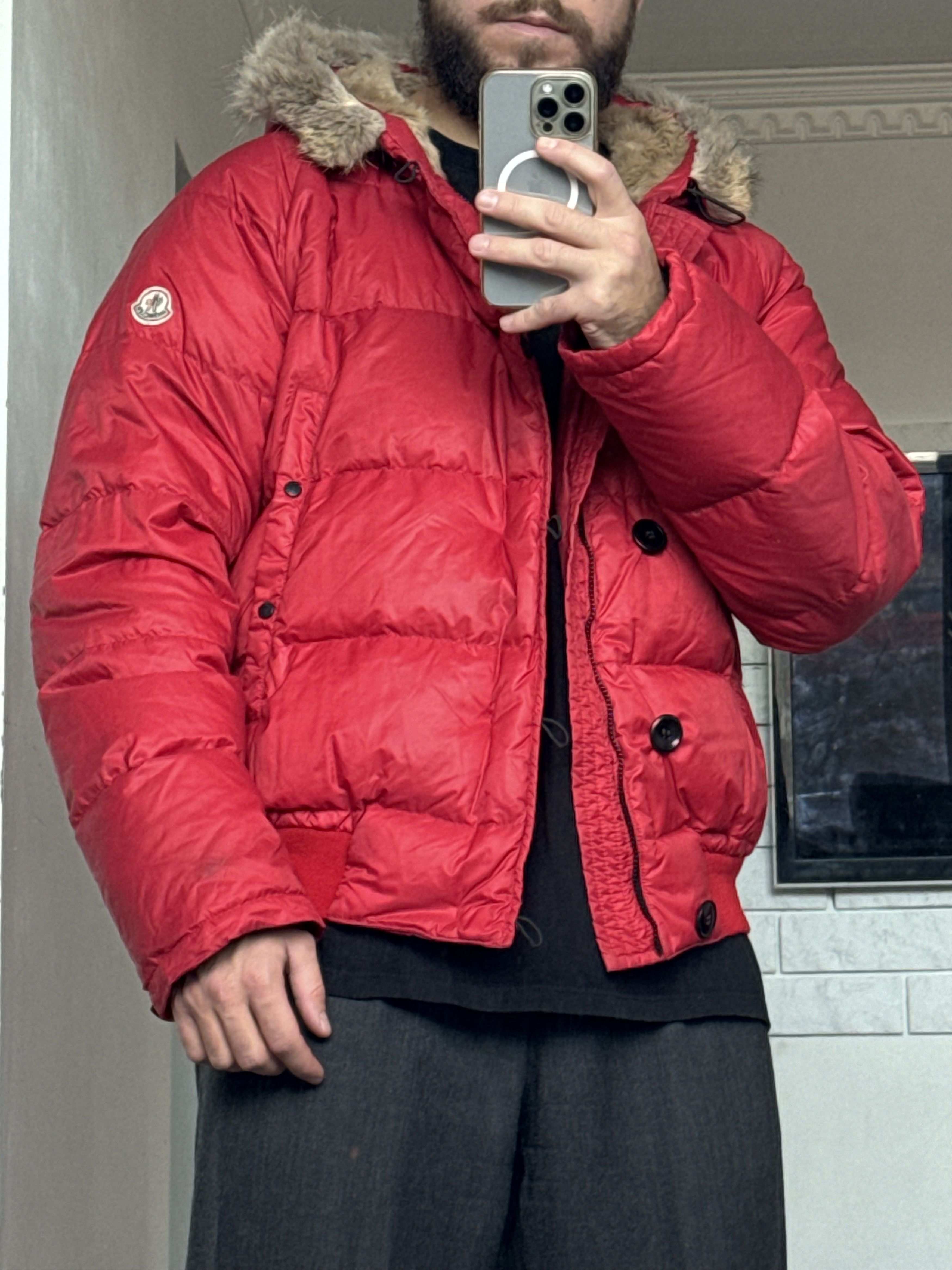 Moncler Moncler Bulgarie red puffer jacket with fur Size US XL / EU 56 / 4 - 6 Thumbnail