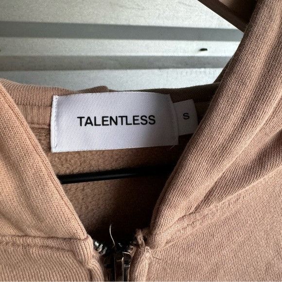 Designer × Talentless NEW TALENTLESS BEIGE CROP FULL ZIP HOODIE JACKET SZ SMALL S Size S / US 4 / IT 40 - 5 Thumbnail