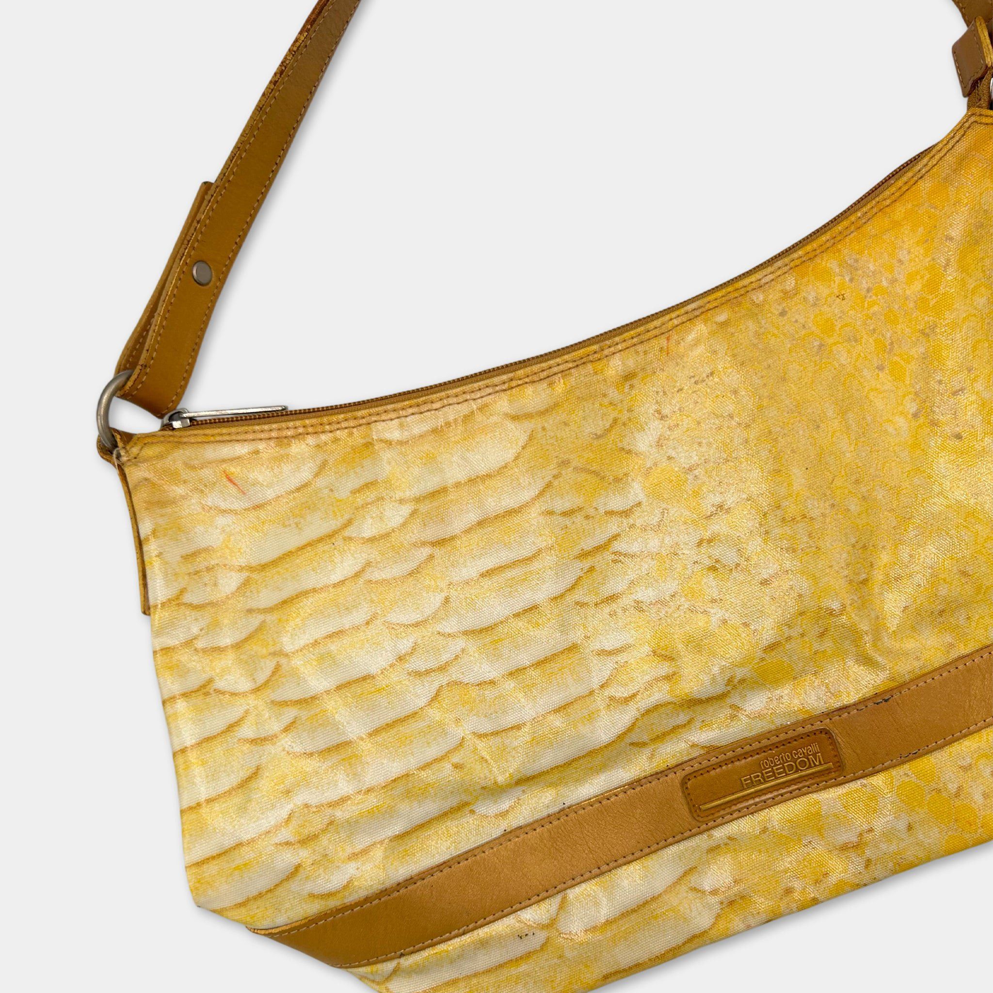 Roberto Cavalli Roberto Cavalli "Freedom" Yellow Snake Print Shoulder Bag Size ONE SIZE - 2 Thumbnail