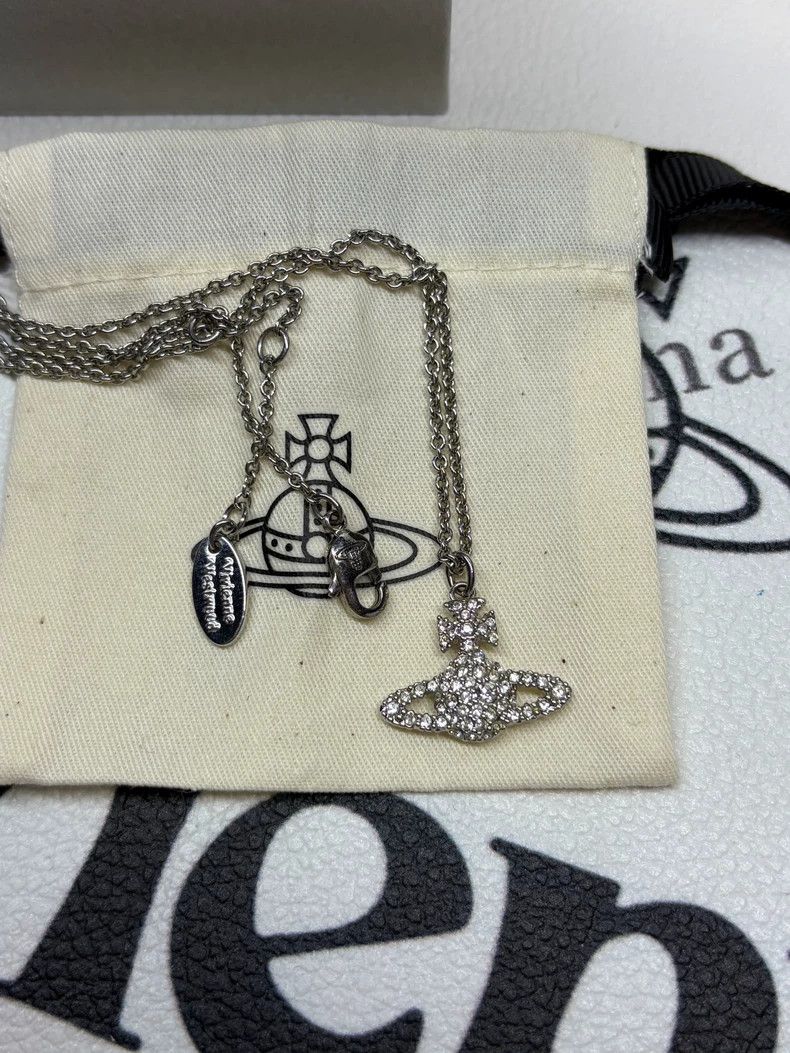 Vivienne Westwood Vivienne Westwood Graceful full diamond necklace-Silver Size ONE SIZE - 3 Thumbnail