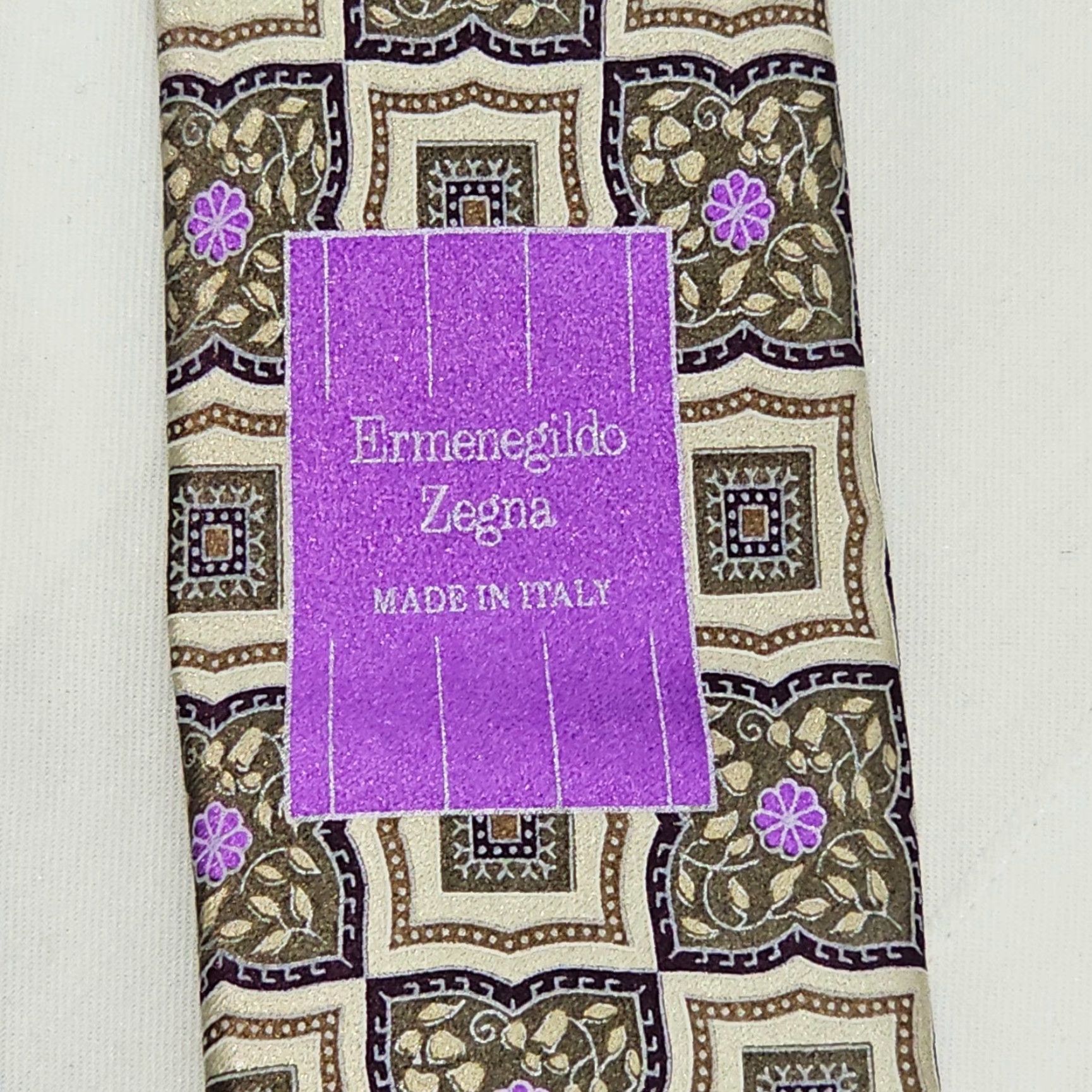 Ermenegildo Zegna VINTAGE Ermenegildo Zegna Luxury Necktie Men's Geometric XXXXX Made in Italy Tie Size ONE SIZE - 5 Thumbnail