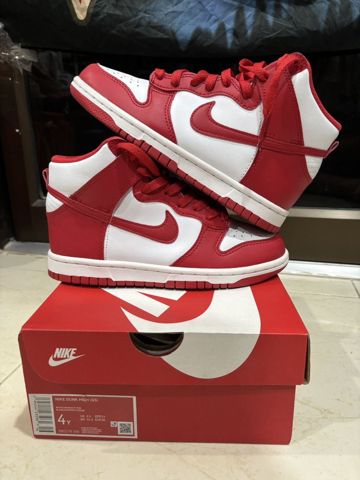 Nike × Other Nike Dunk High University Red Size US 4.5 / IT 34.5 - 2 Thumbnail