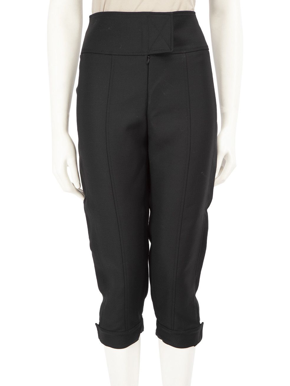 Black Tapered Cropped Trousers
