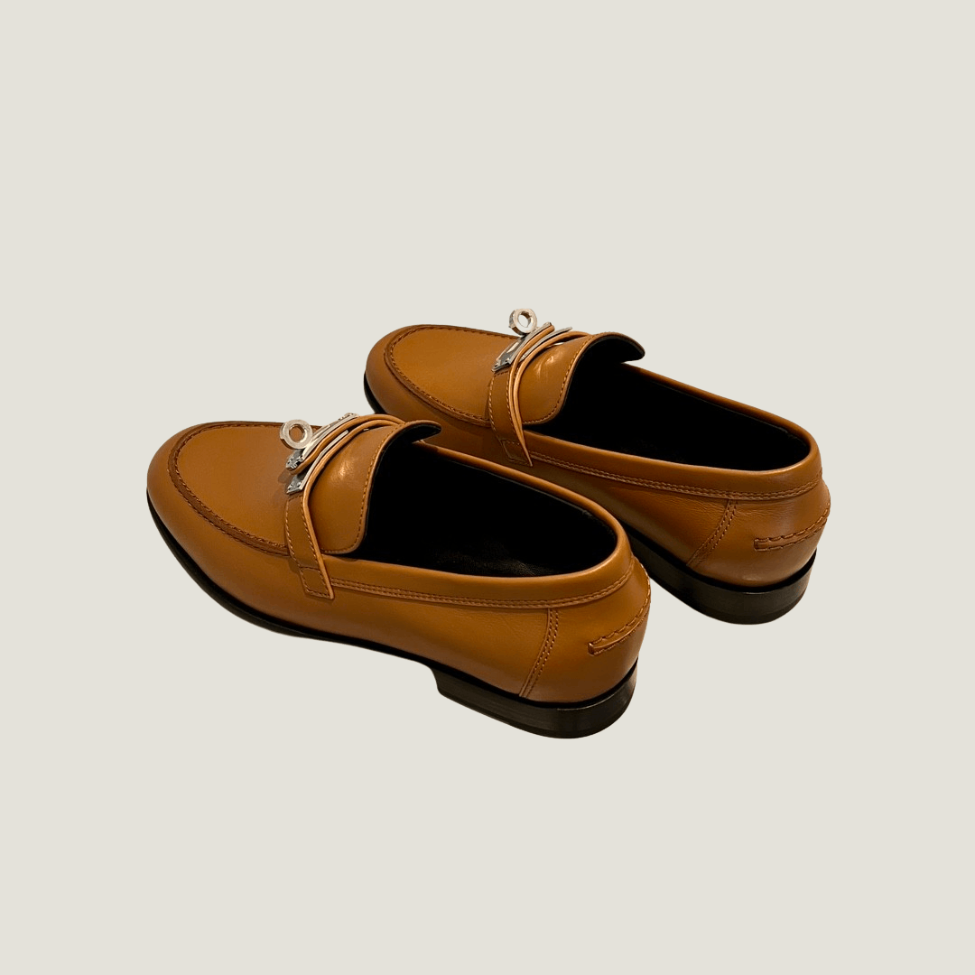Hermes Hermes Destin Naturel Leather Kelly Buckle Loafers Size US 8 / IT 38 - 4 Thumbnail