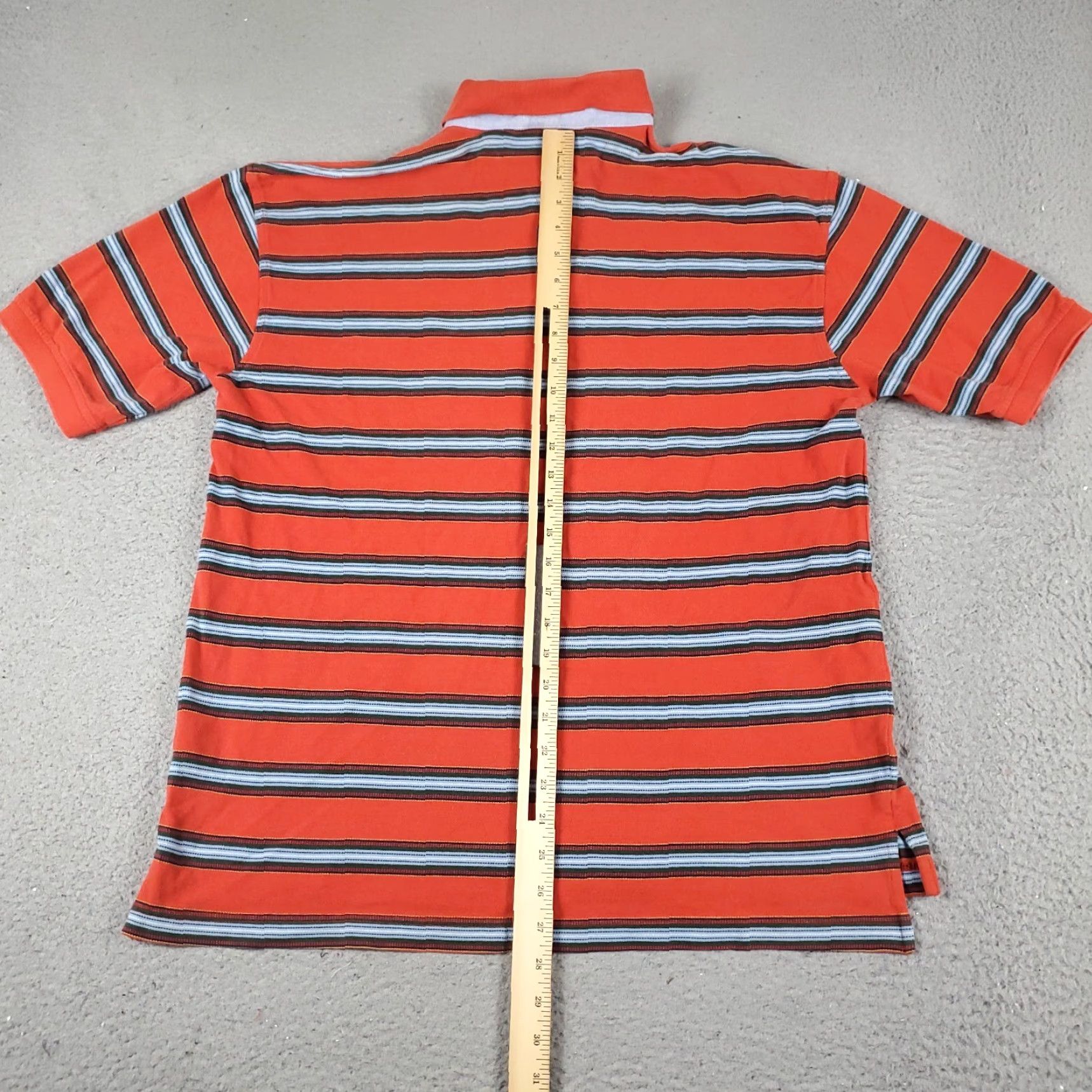 Tommy Hilfiger Tommy Hilfiger Polo Shirt Mens Large Red/Orange Striped Short Sleeve Polo Shirt Casual Shirt Size US L / EU 52-54 / 3 - 3 Thumbnail