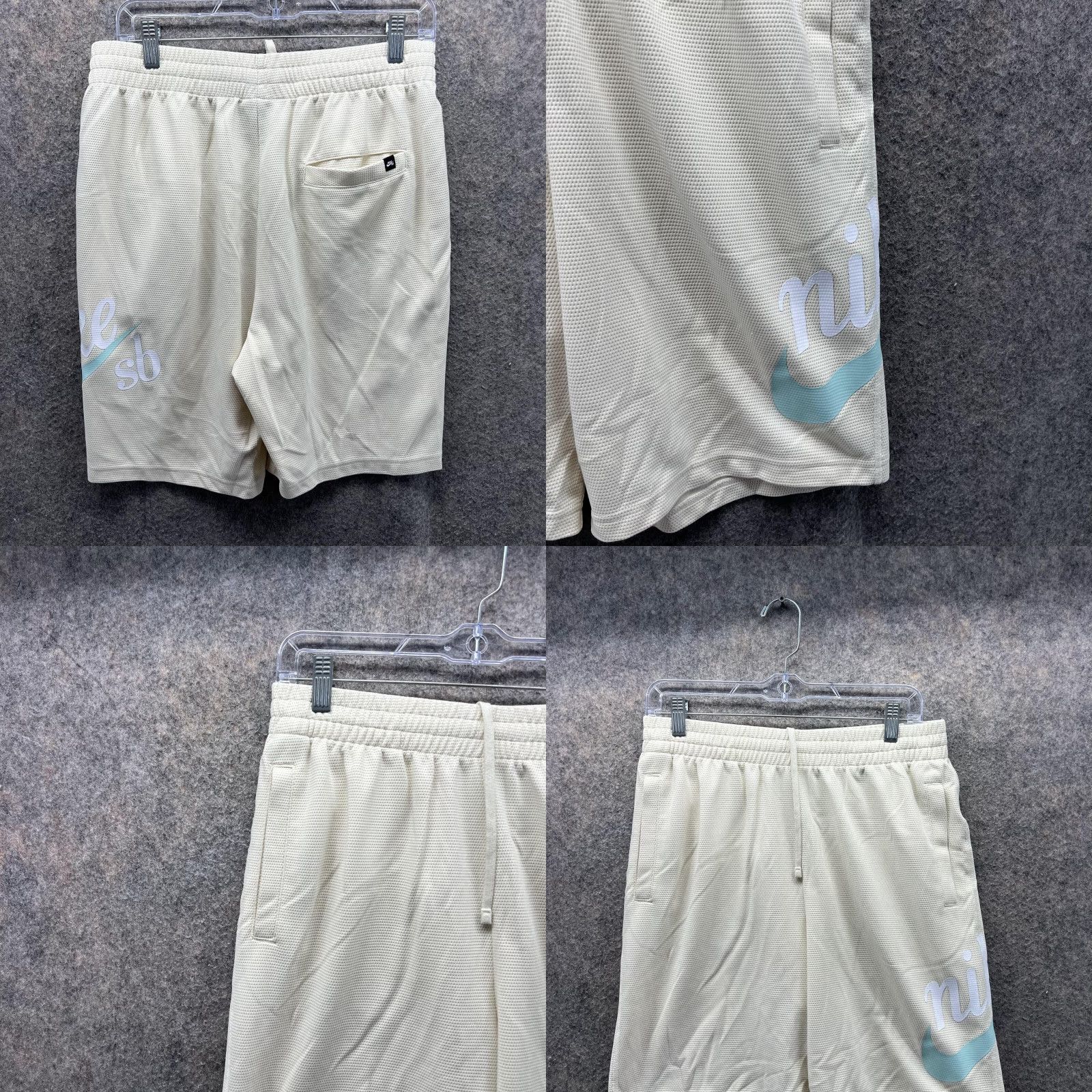 Nike Nike Shorts Men M Adult Beige Blue VTG Dri Fit Fleece Basketball Size US 31 - 8 Thumbnail