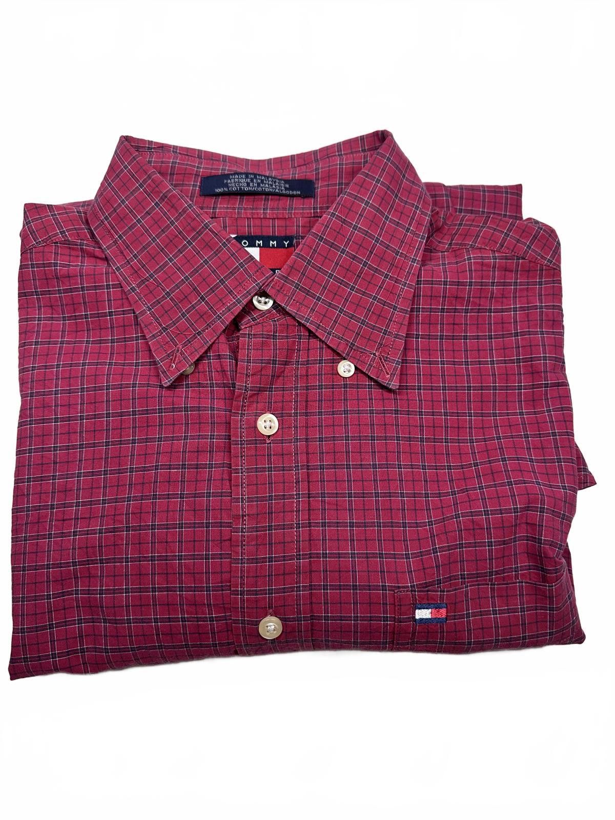 Tommy Hilfiger Tommy Hilfiger Men's Checkered Shirt - Burgundy Size US M / EU 48-50 / 2 - 6 Thumbnail