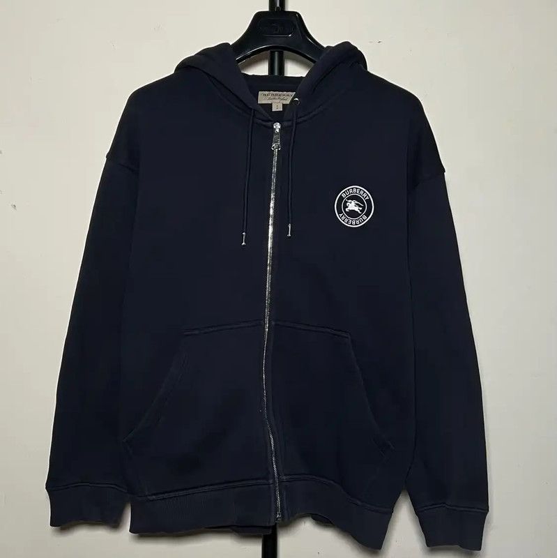 Burberry Burberry Navy Cotton Zip-Up Hoodie for Men Size US S / EU 44-46 / 1 - 1 Thumbnail