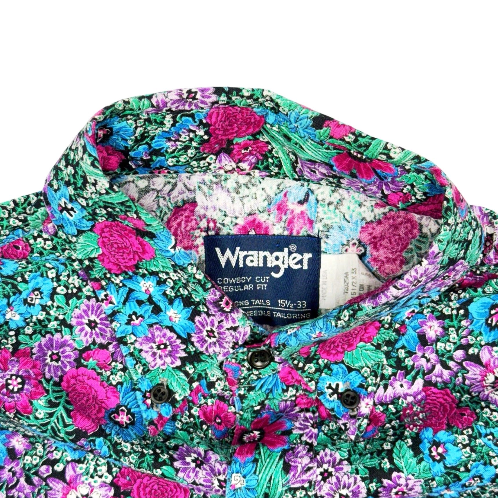 Wrangler Vtg Wrangler Western Aztec Floral All Over Print Button Up Shirt Mens Medium Size US M / EU 48-50 / 2 - 4 Thumbnail