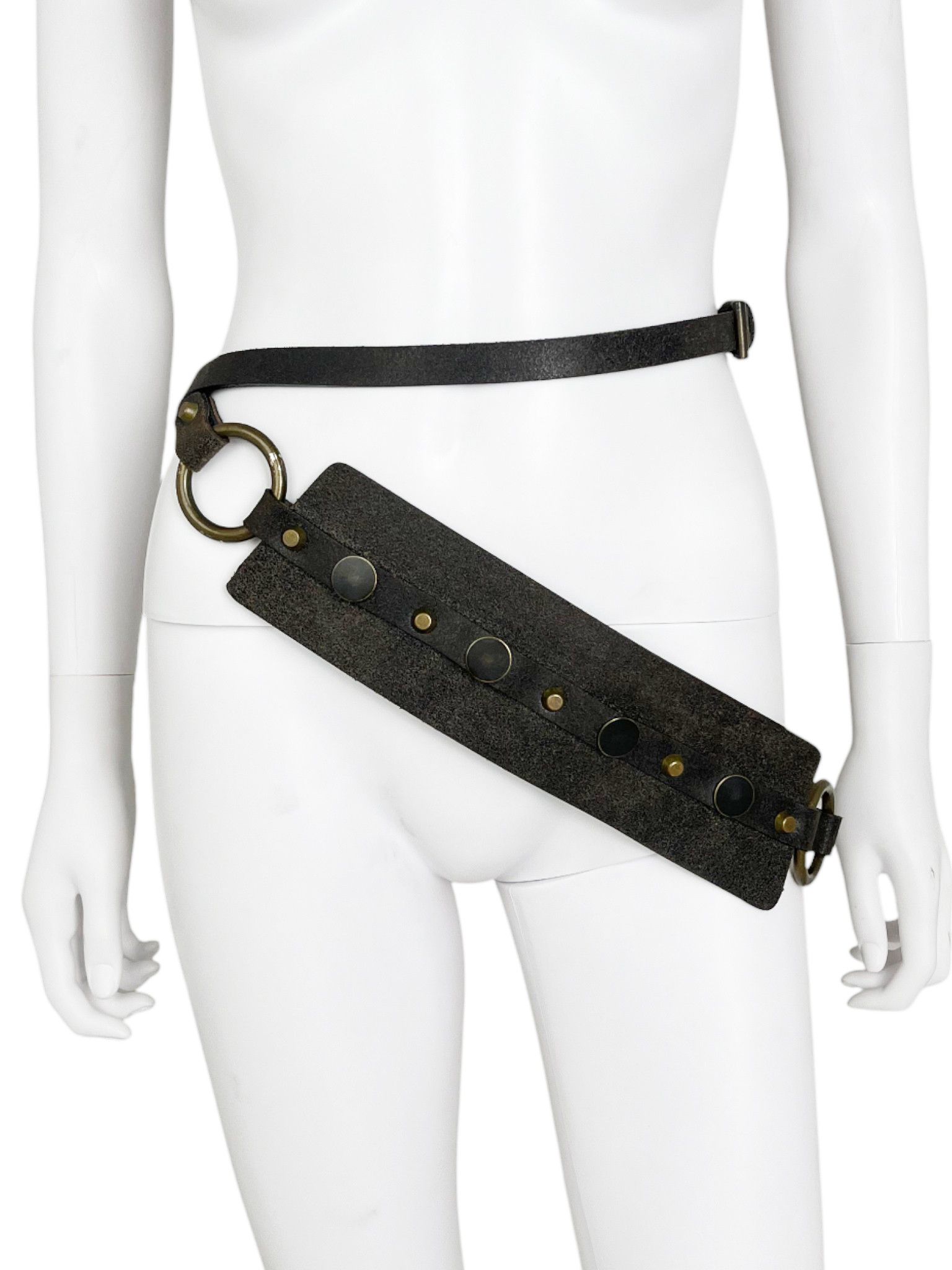 Number (N)ine by Takahiro Miyashita Leather Shield Belts
