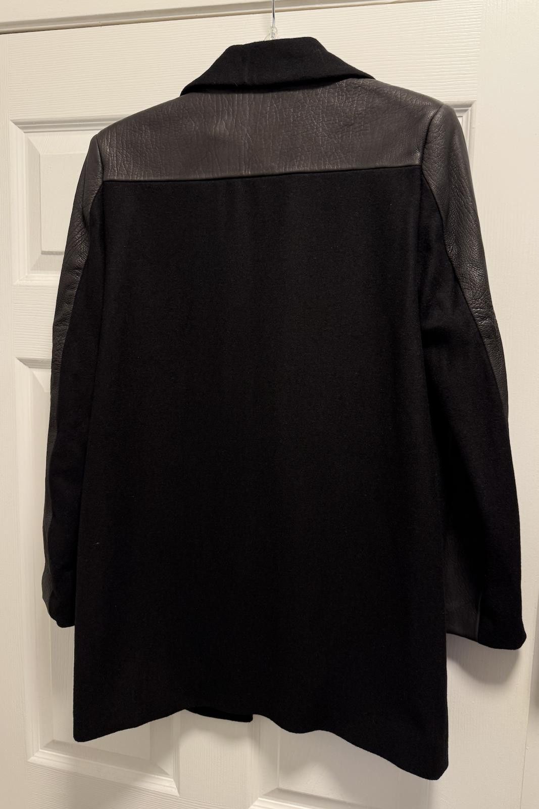 Camel Chic Black Wool Leather Arcade Coat by Cameo – XS NWT 473$ Size US XS / EU 42 / 0 - 3 Thumbnail