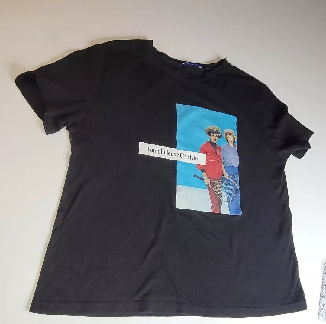 Zara Zara Graphic Tee Black Boxy 80's shirt Size US M / EU 48-50 / 2 - 4 Thumbnail