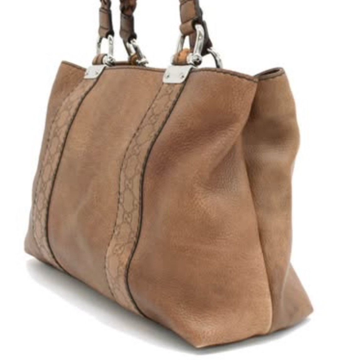 Gucci Gucci Brown Guccissma Bamboo Tote Bag Size ONE SIZE - 2 Thumbnail